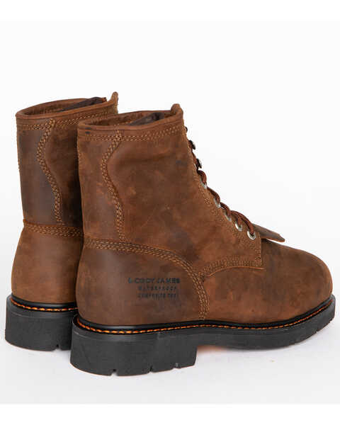 Image #7 - Cody James® Comp Toe Waterproof Kiltie Work Boots , Brown, hi-res