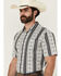 Image #2 - RANK 45&reg; Men's Buffalo Southwestern Striped Print Short Sleeve Button-Down Stretch Western Shirt, White, hi-res
