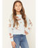 Image #1 - Sugar California Girl's Cowboy Boot Sweater, Blue, hi-res