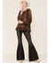 Image #4 - Miss Me Women's Boho Paisley Peasant Top, Black, hi-res