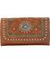 Image #1 - American West Lady Lace Tri-Fold Leather Wallet, Brown, hi-res
