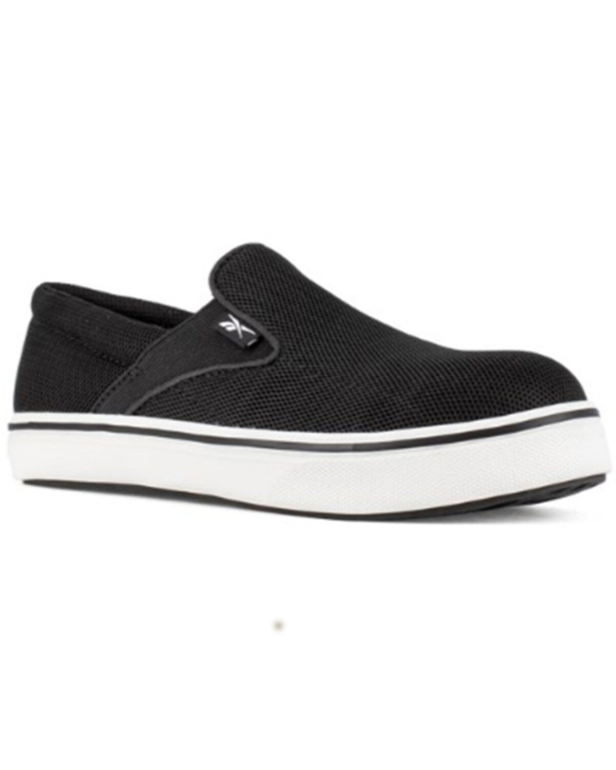 Image #1 - Reebok Women's Comfortie Slip-On Casual Work Shoes - Steel Toe, Black/white, hi-res