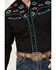 Image #3 - Rodeo Clothing Men's Fancy Smiley Yoke Embroidered Long Sleeve Snap Western Shirt, Black, hi-res