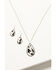 Image #1 - Shyanne Women's Cow Print Long Pendant Necklace and Earring Set , Silver, hi-res