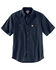 Image #1 - Carhartt Men's Rugged Flex Rigby Short Sleeve Work Shirt - Tall, Navy, hi-res