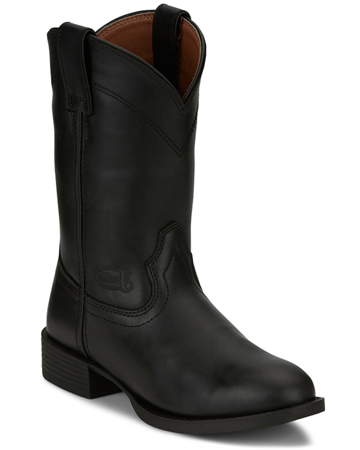 Justin Women's Stampede Western Boots - Round Toe, Black, hi-res
