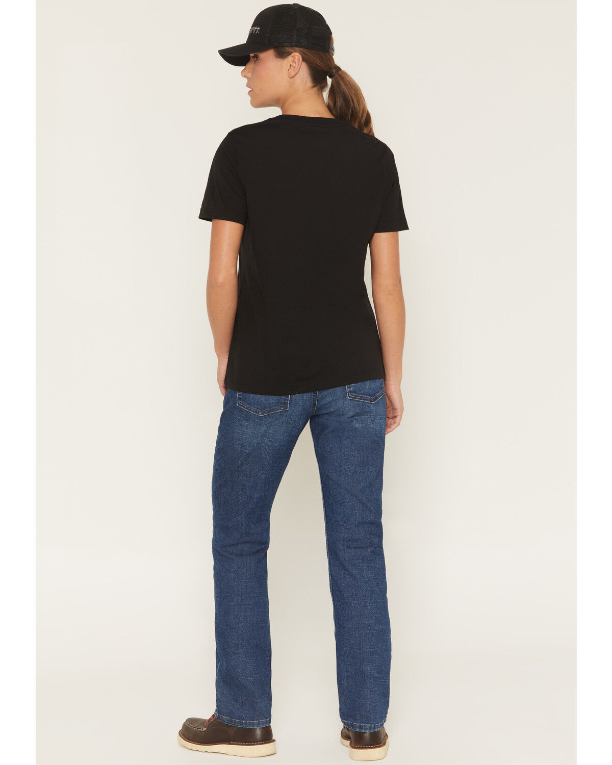 Image #3 - Carhartt Women's Essential Dark Wash Relaxed Fit Stretch Denim Jeans, Dark Wash, hi-res