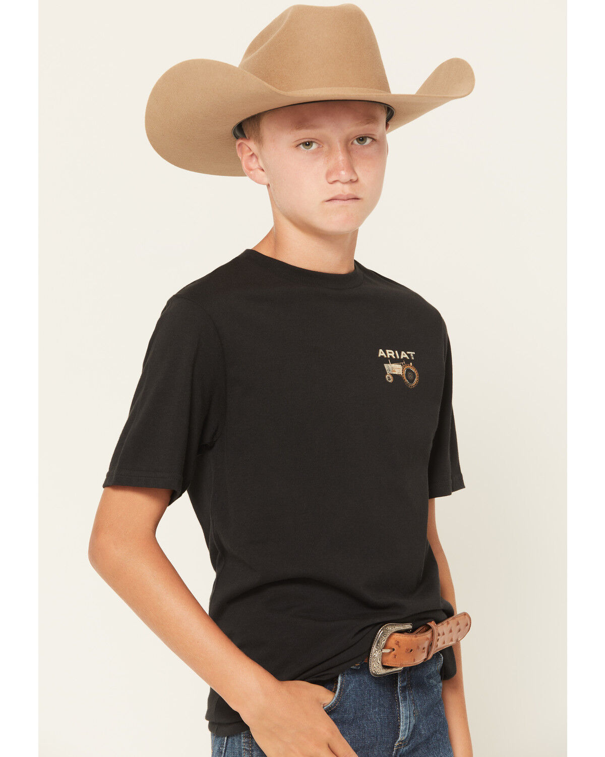 Image #3 - Ariat Boys' Tractor Short Sleeve Graphic T-Shirt, Black, hi-res