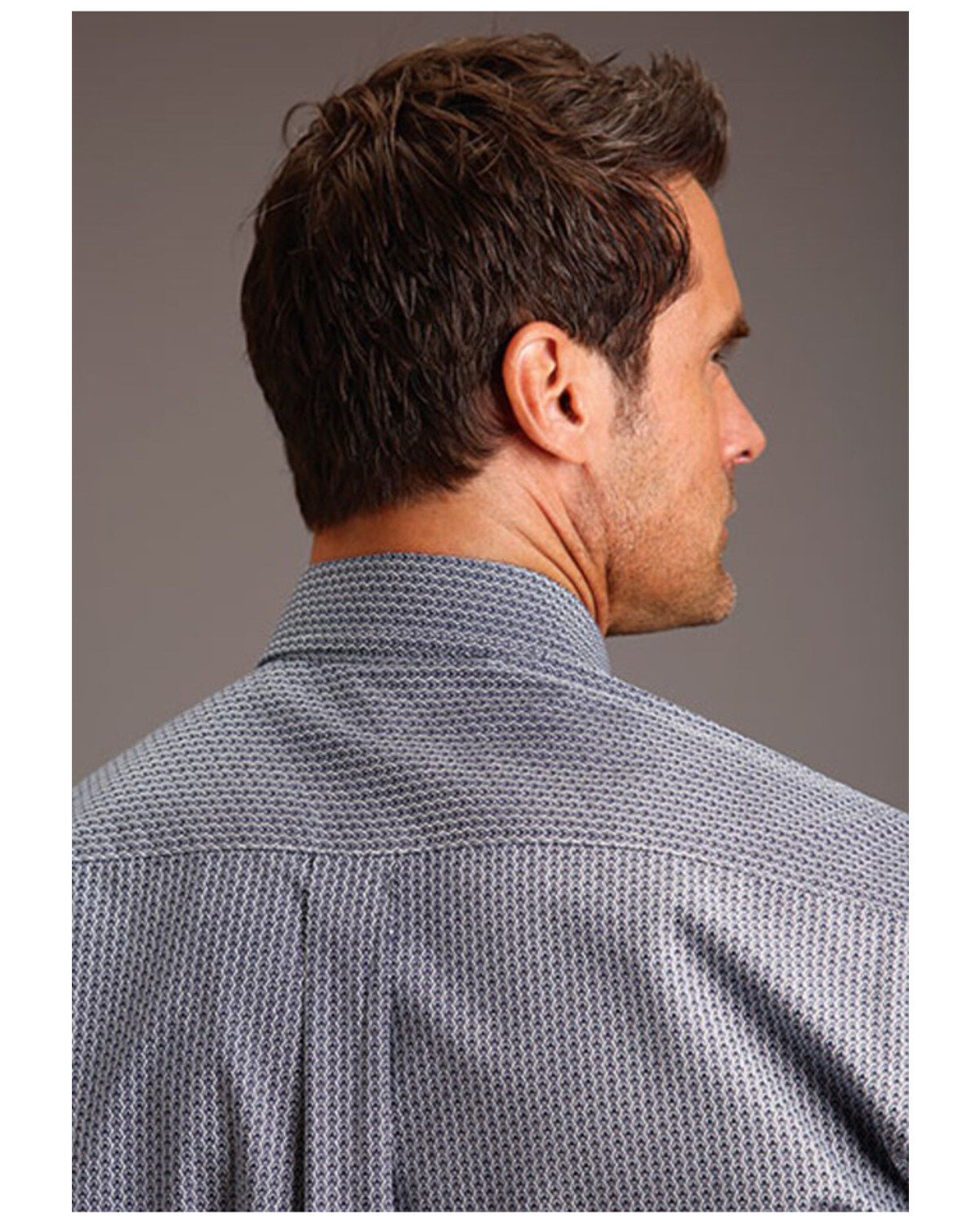 Image #2 - Stetson Men's Geo Print Long Sleeve Button-Down Western Shirt, Dark Blue, hi-res