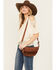 Image #2 - Shyanne Women's Western Heritage Woven Leather Sling Bag , Brown, hi-res