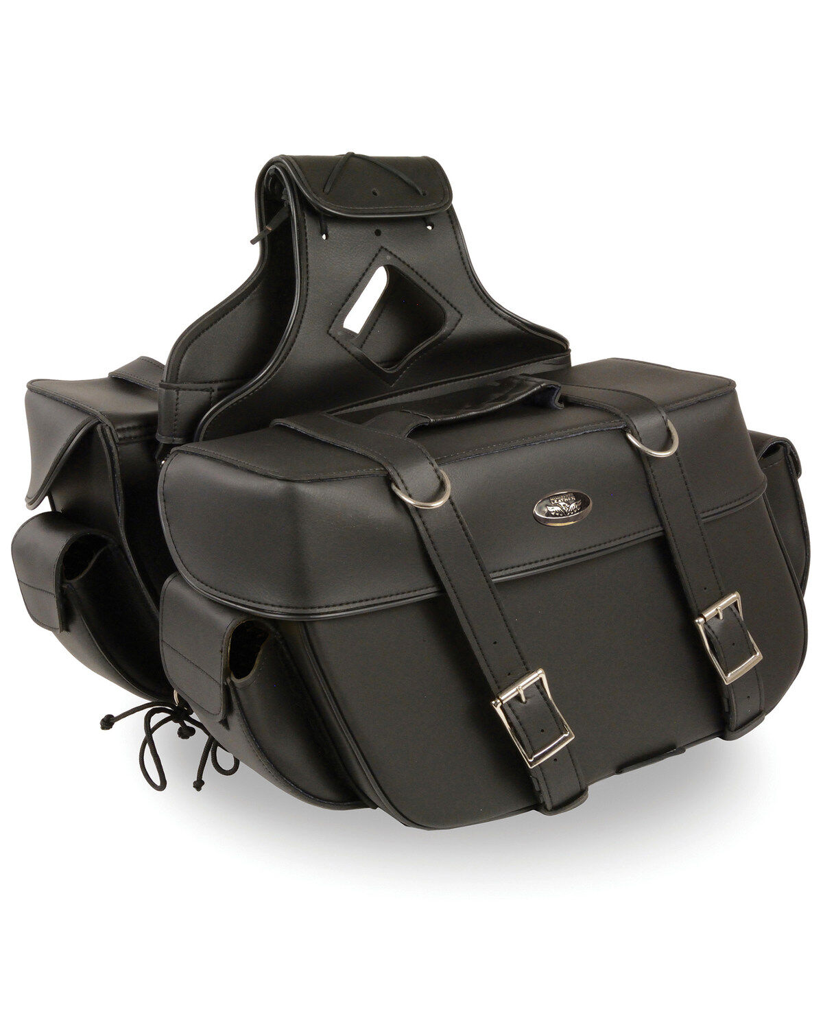 Milwaukee Leather Large Zip-Off Throw Over Saddle Bag, Black, hi-res