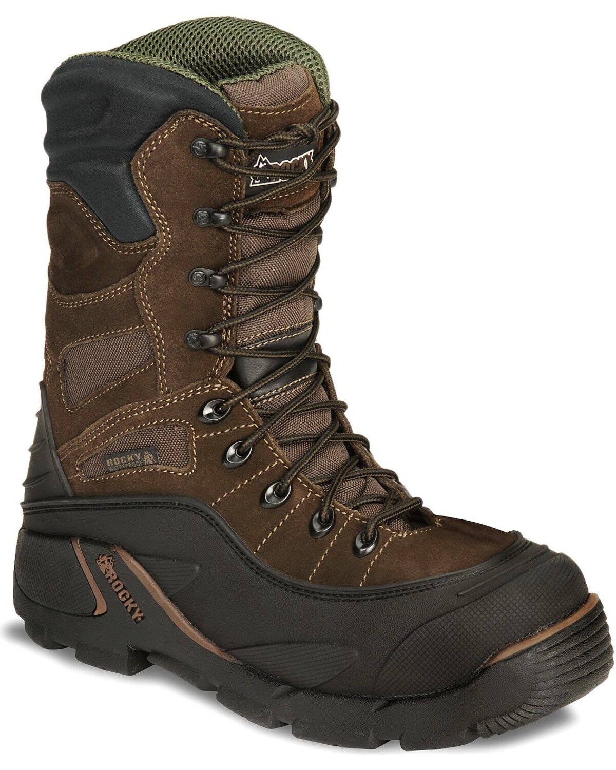 Rocky Men's Steel Toe Blizzard Stalker Work Boots, Brown, hi-res