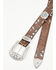 Image #3 - Shyanne Women's Underlay Concho Studded Tooled Belt, Brown, hi-res