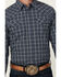 Image #3 - Blue Ranchwear Men's Elk Plaid Print Long Sleeve Snap Western Shirt, Indigo, hi-res