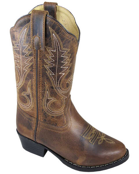 Image #1 - Smoky Mountain Girls' Annie Western Boots - Round Toe, Brown, hi-res