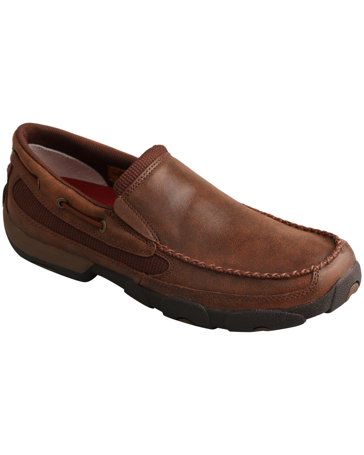 Twisted X Men's Slip-On Driving Mocs, Brown, hi-res