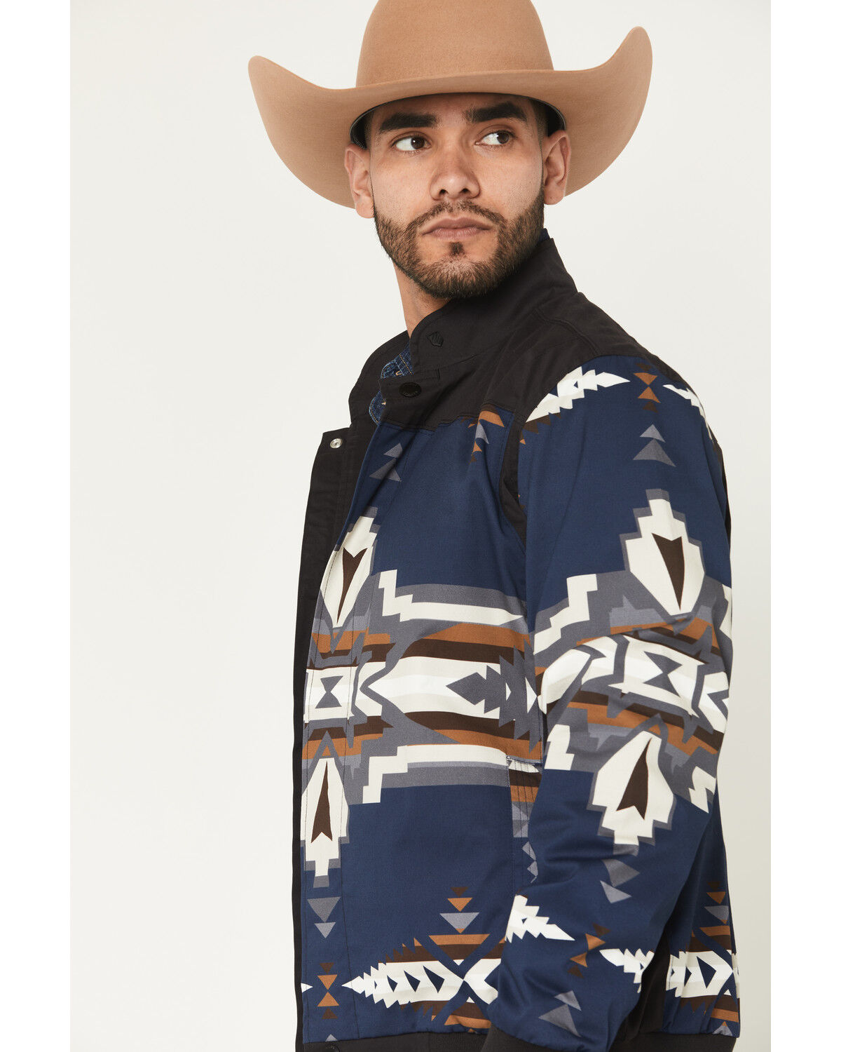 Image #2 - RANK 45&reg; Men's Southwestern Print Insulated Bomber Jacket, Navy, hi-res