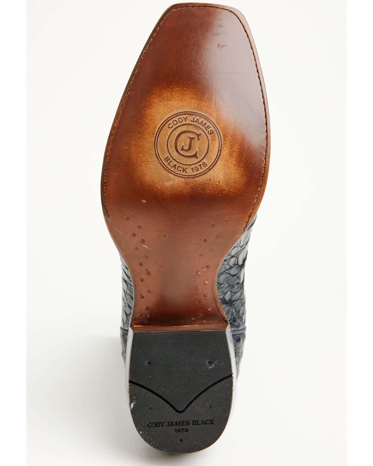 Image #7 - Cody James Black 1978&reg; Men's The Mason Exotic Caiman Western Boots - Square Toe, Navy, hi-res
