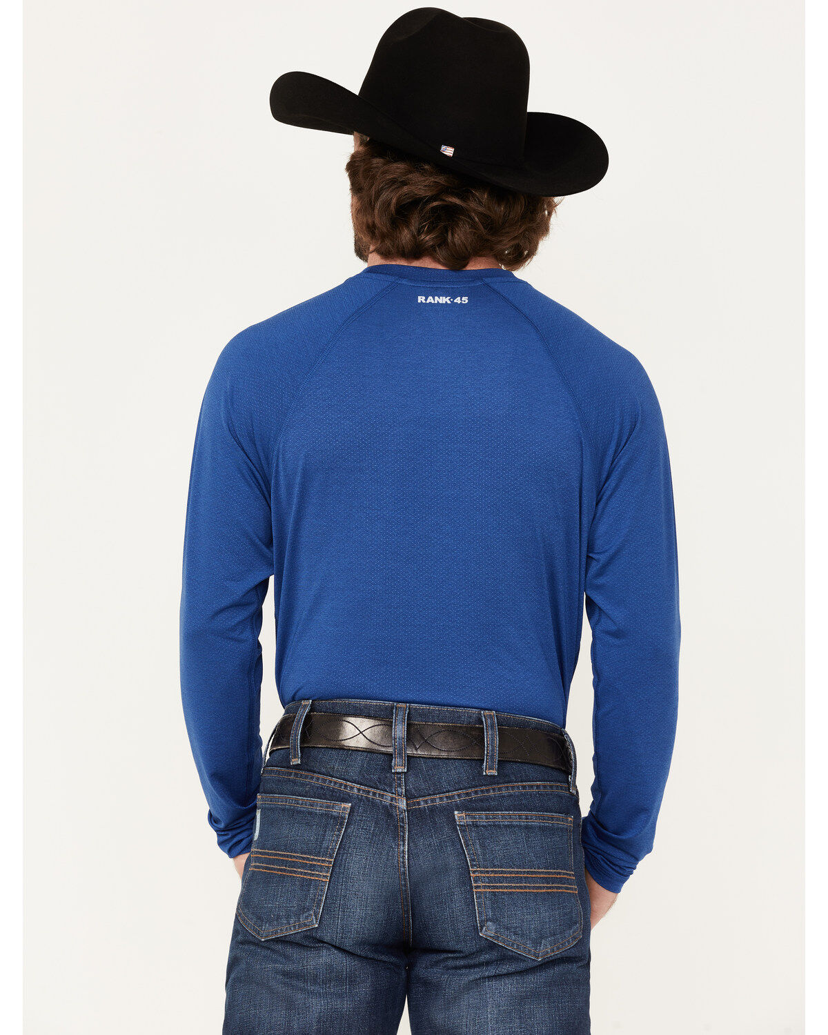 Image #4 - RANK 45&reg; Men's Tornado Solid Performance Long Sleeve T-Shirt, Blue, hi-res