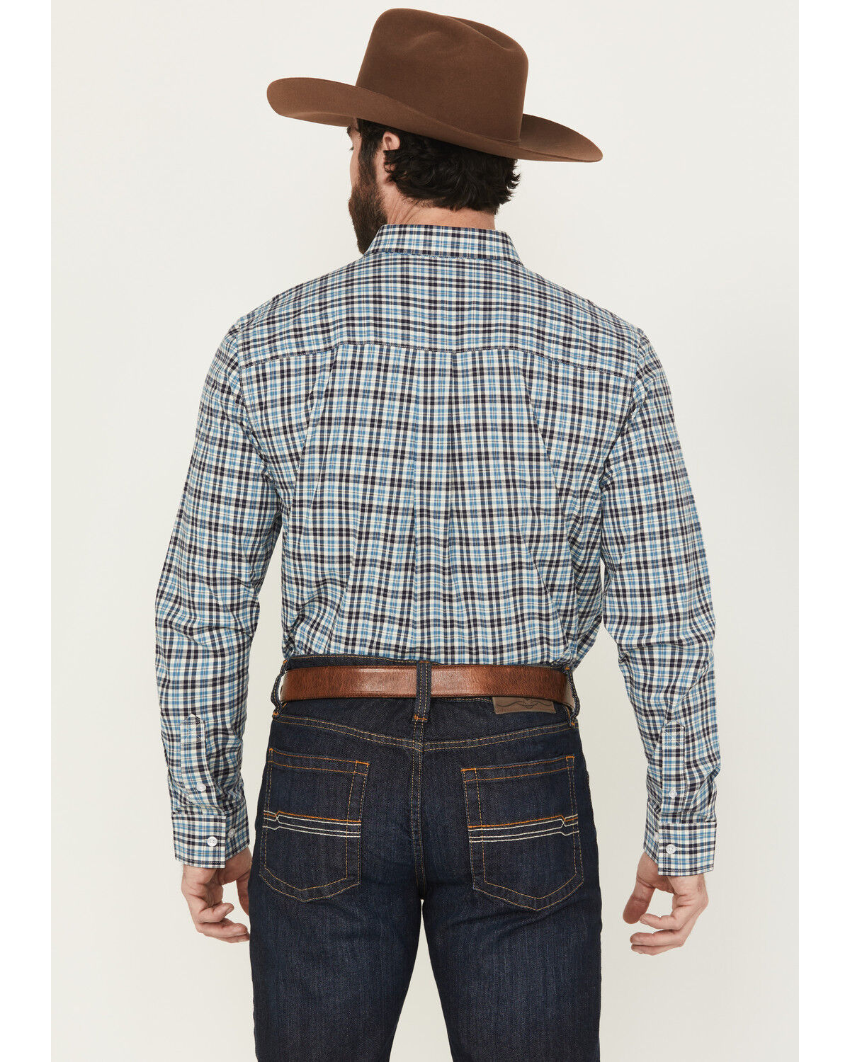 Image #4 - Cody James Men's Bob Plaid Print Long Sleeve Button-Down Western Shirt - Tall, Blue, hi-res