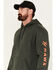 Image #2 - Hawx Men's Season Logo Hooded Work Sweatshirt, Green, hi-res