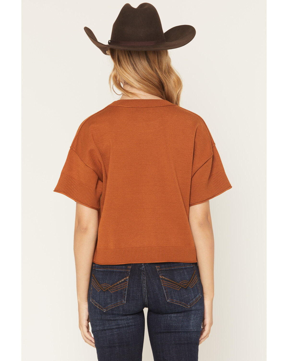 Image #4 - Originality Women's Nashville Horse Short Sleeve Graphic Sweater, Rust Copper, hi-res