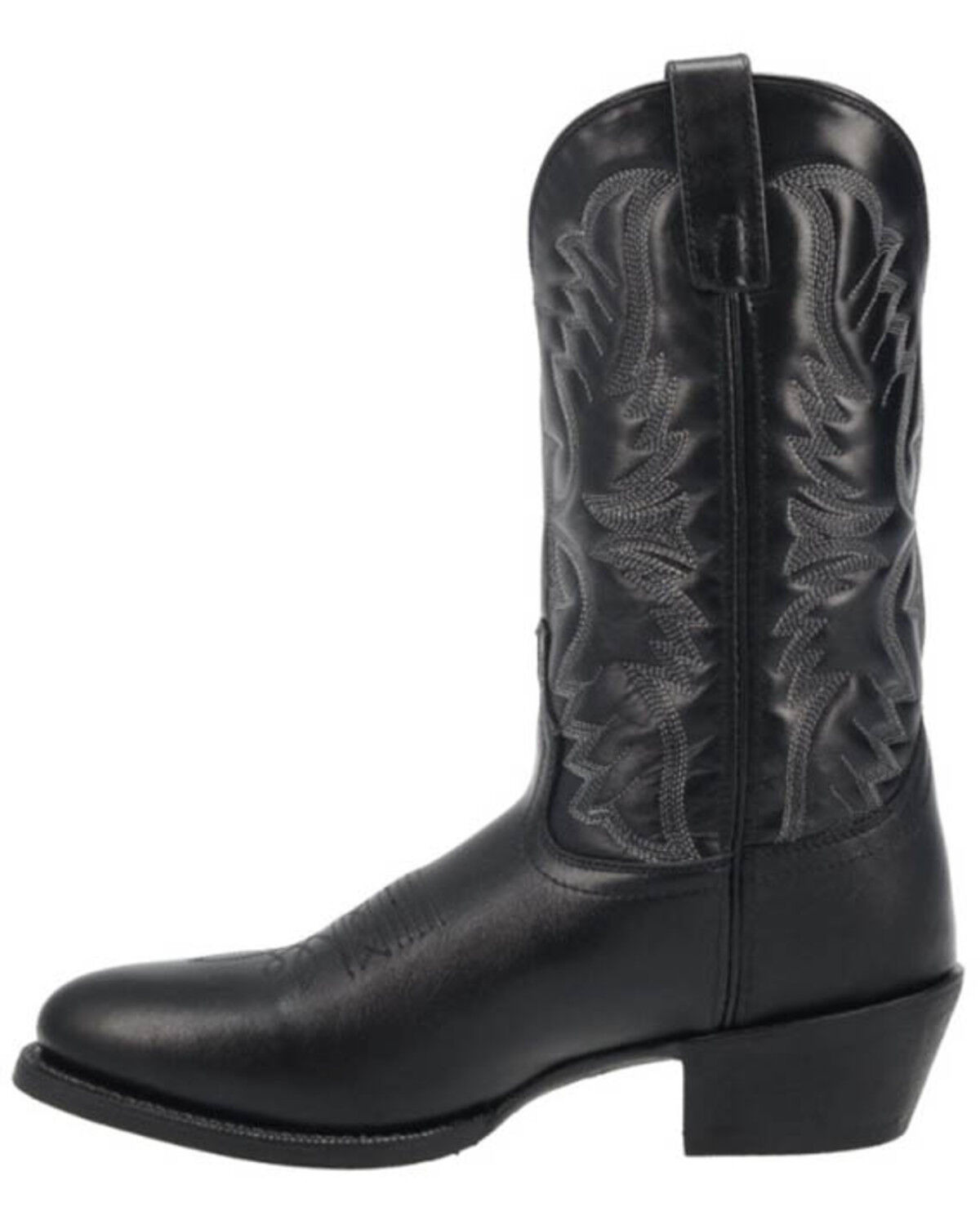 Image #6 - Laredo Men's Embroidered Round Toe Western Boots, Black, hi-res