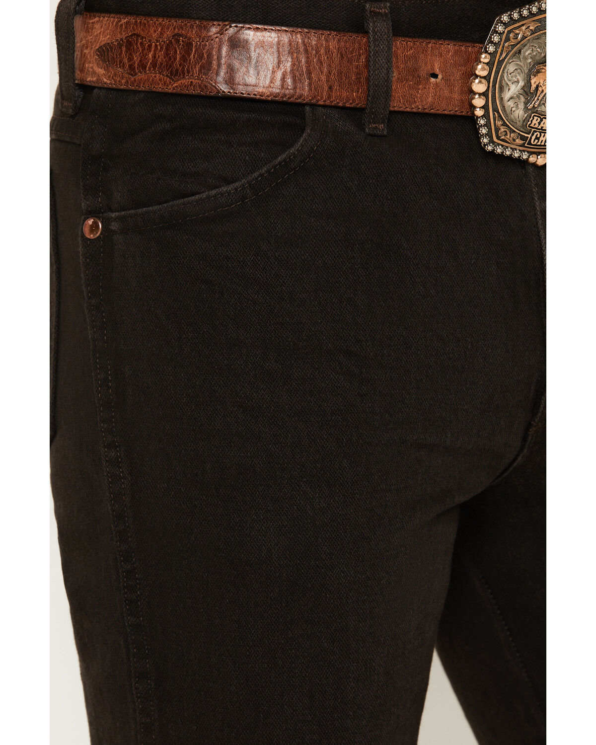 Image #2 - Wrangler Men's Slim Fit 936 Cowboy Cut Jeans, Chocolate, hi-res