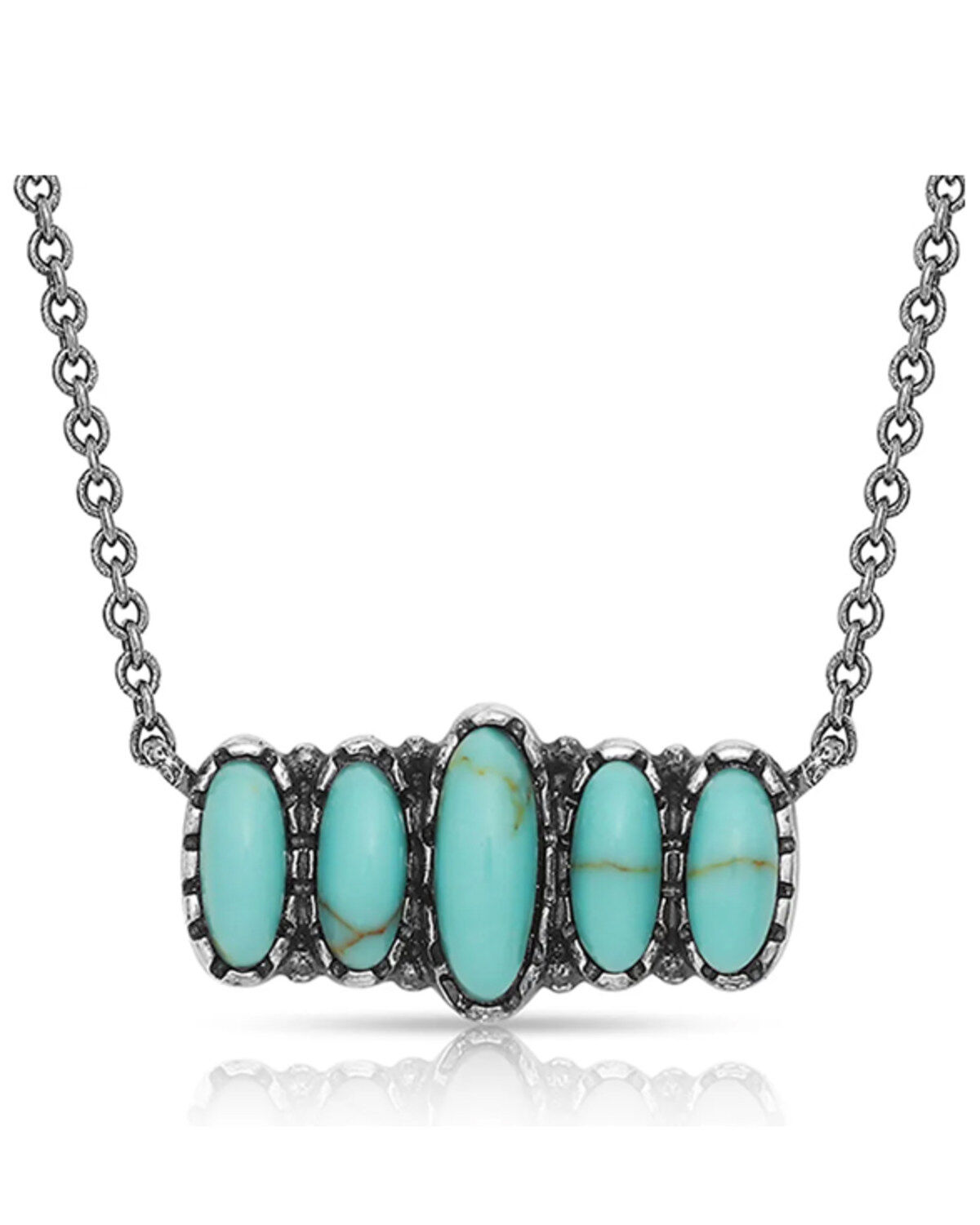 Image #1 - Montana Silversmiths Women's Turquoise Quint Bar Necklace, Silver, hi-res