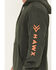 Image #3 - Hawx Men's Season Logo Hooded Work Sweatshirt, Green, hi-res