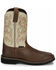 Image #2 - Justin Men's Driller Western Work Boots - Steel Toe, Dark Brown, hi-res