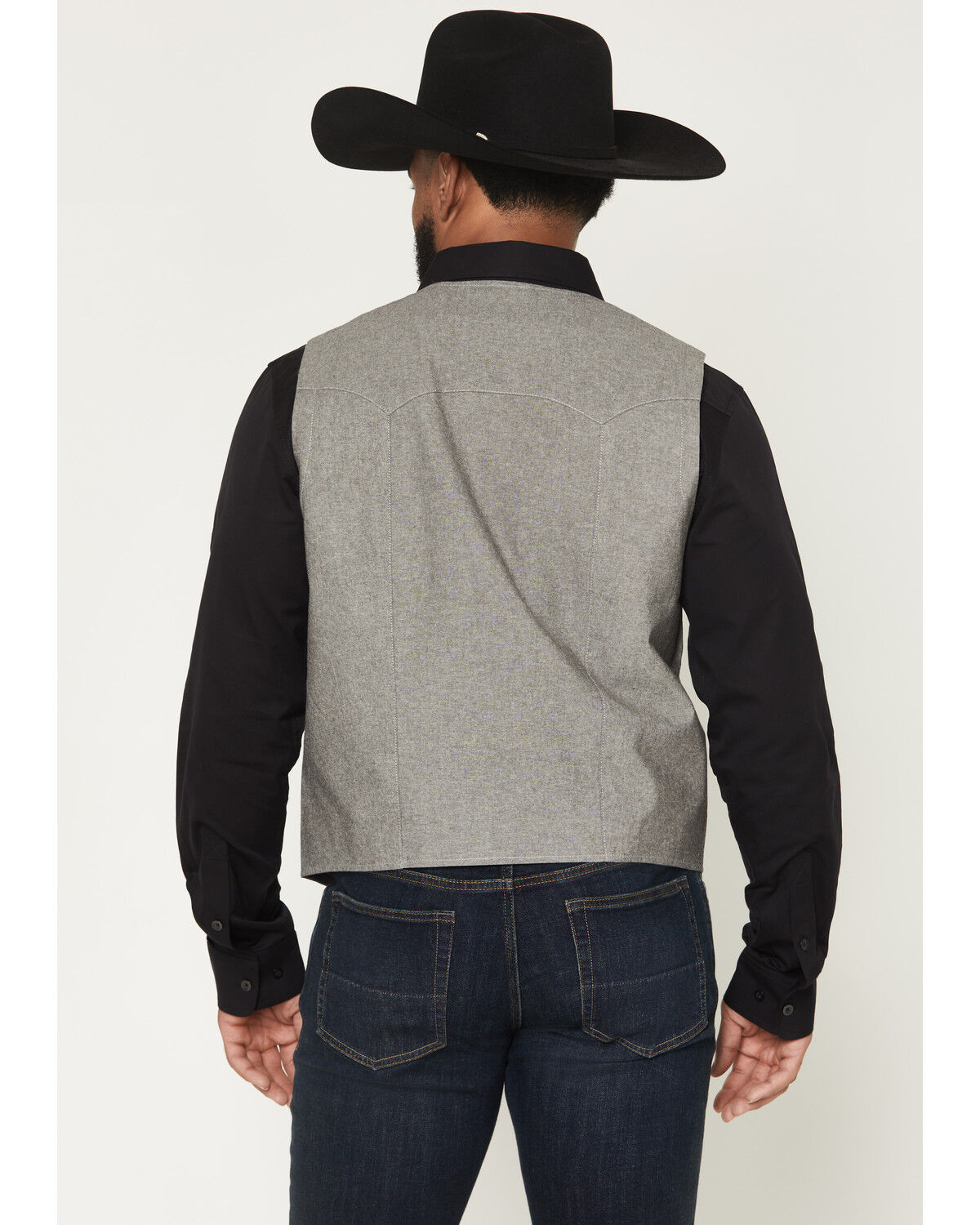 Image #4 - Cody James Men's Brogue Button-Down Vest, Black, hi-res