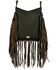 Image #2 - American West Women's Pony Hair-On Studded Fringe Crossbody Messenger, Chocolate, hi-res