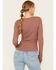 Image #4 - Cleo + Wolf Women's Rust Belt Long Sleeve Henley Shirt , Coffee, hi-res