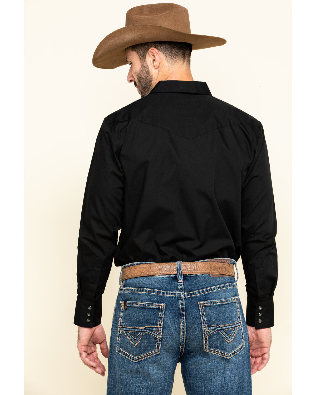 Image #2 - Gibson Men's Lava Long Sleeve Snap Western Shirt - Tall, Black, hi-res
