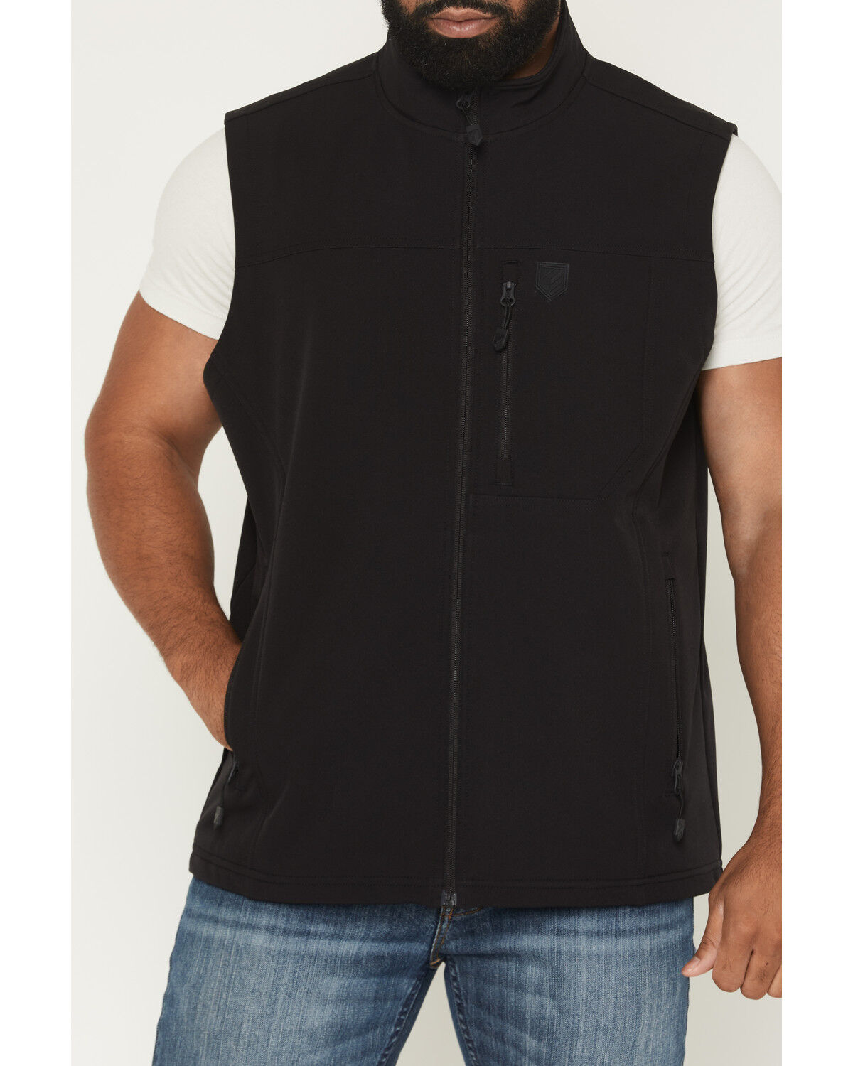 Image #3 - RANK 45&reg; Men's Ralington Softshell Vest, Black, hi-res