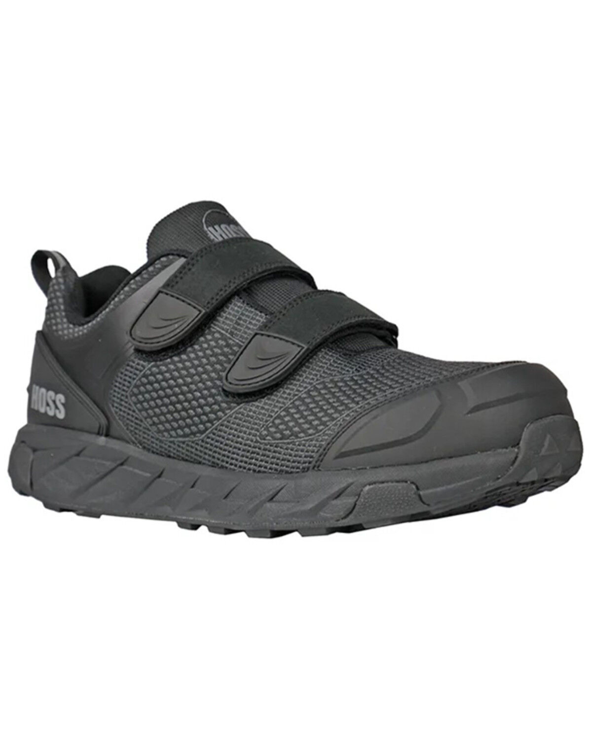 Hoss Men's Buster Low Velcro Waterproof Slip Resistant Work Shoes - Carbon Nano Toe, Black, hi-res
