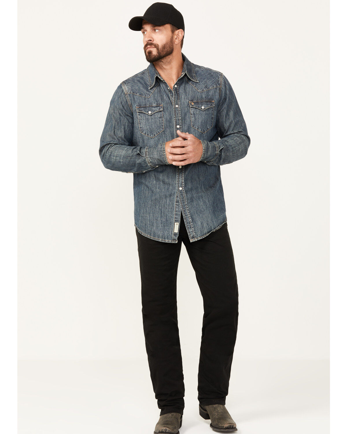 Image #1 - Wrangler Retro Men's Slim Fit Straight Leg Jeans, Black, hi-res
