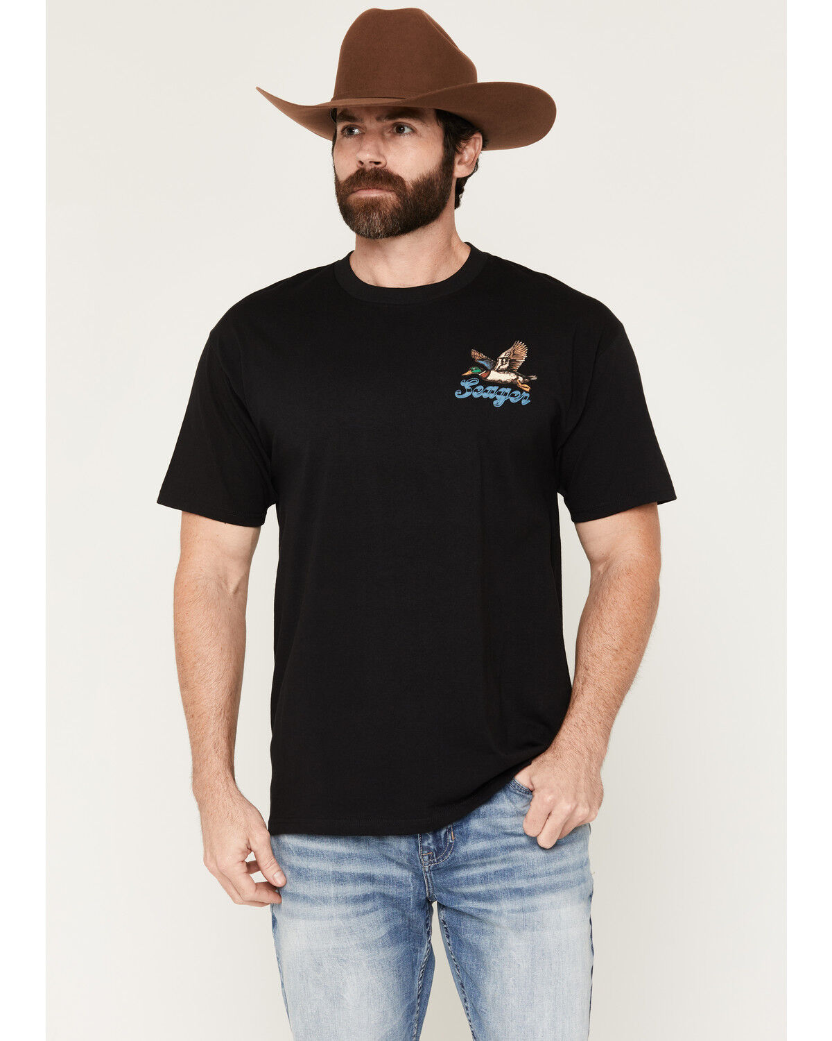 Image #2 - Seager Men's Greenhead Logo Short Sleeve Graphic T-Shirt, Black, hi-res