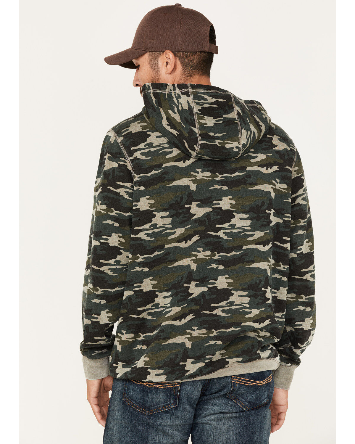 Image #4 - Moonshine Spirit&reg; Men's Now You See Me Burnout Camo Hooded Sweatshirt, Olive, hi-res