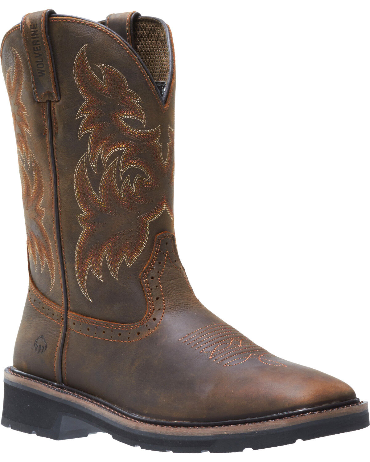 Wolverine Men's Rancher Wellington Work Boots - Broad Square Toe, Dark Brown, hi-res
