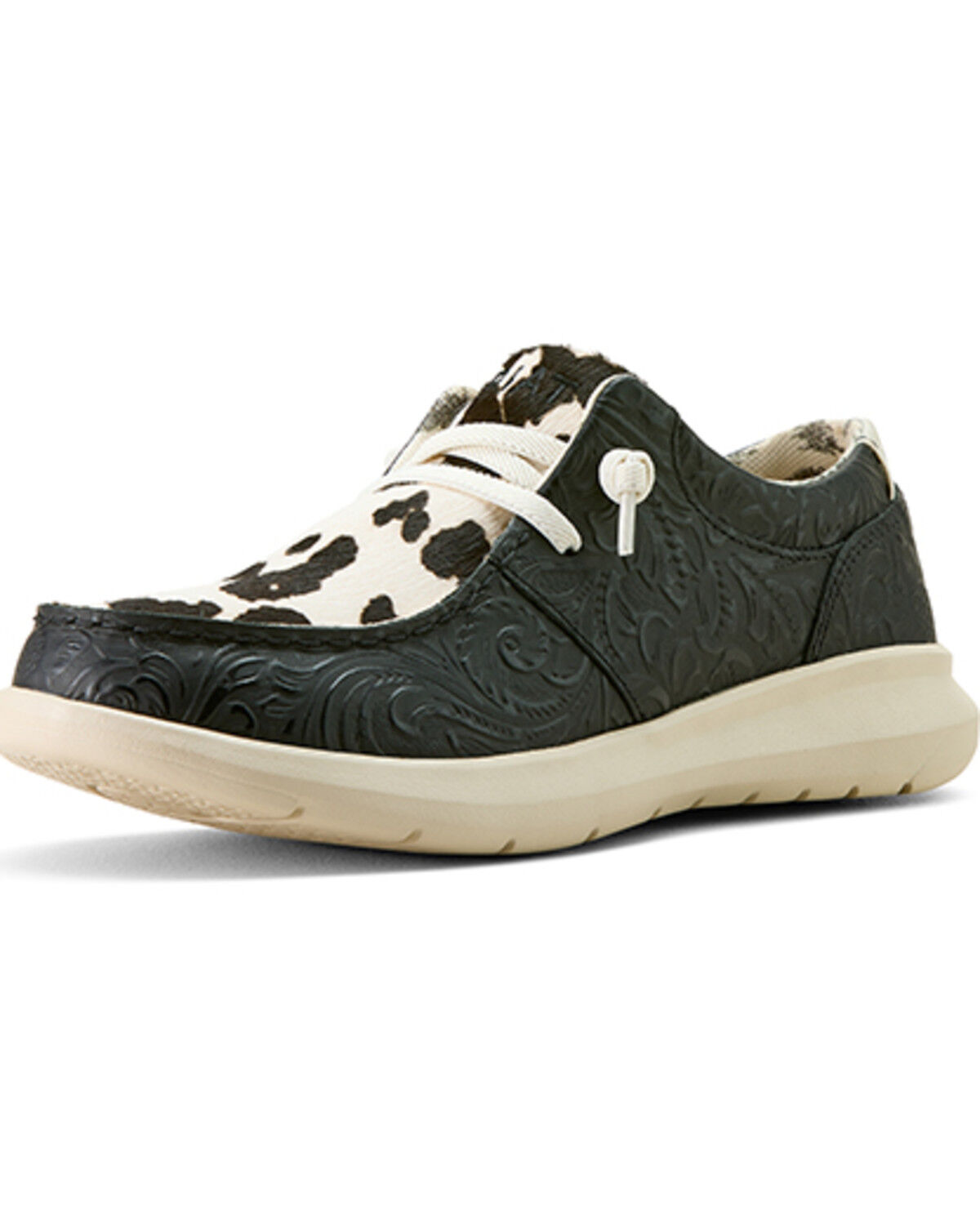 Image #3 - Ariat Women's Hair-On Tooled Hilo Casual Shoes - Moc Toe, Black, hi-res