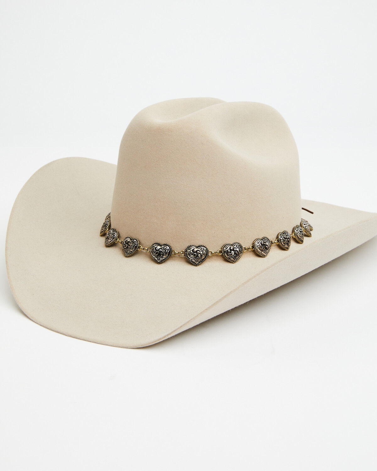 Shyanne Women's Heart Chain Hatband, Silver, hi-res
