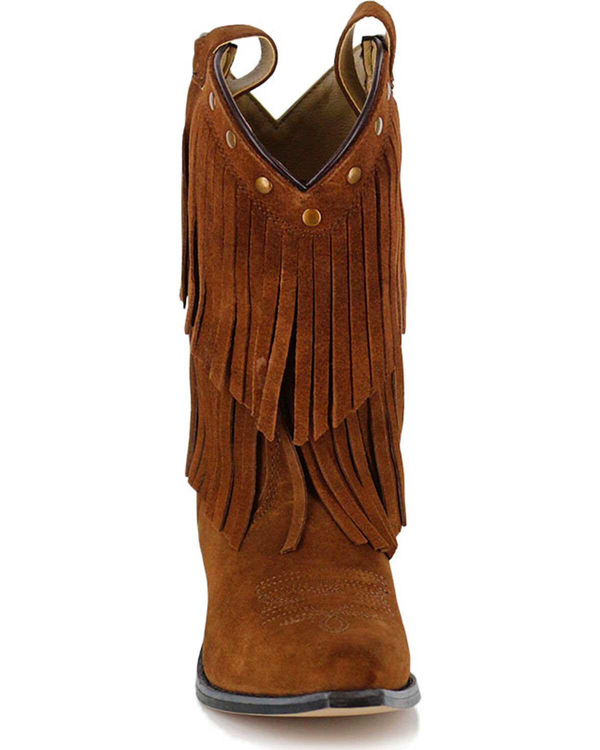 Image #4 - Shyanne&reg; Girls' Fringe Snip Toe Western Boots, Brown, hi-res