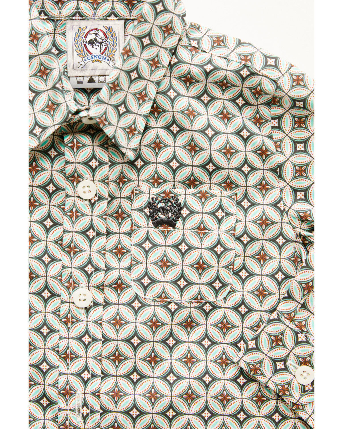 Image #2 - Cinch Infant Boys' Geo Print Long Sleeve Button-Down Western Shirt, Cream, hi-res