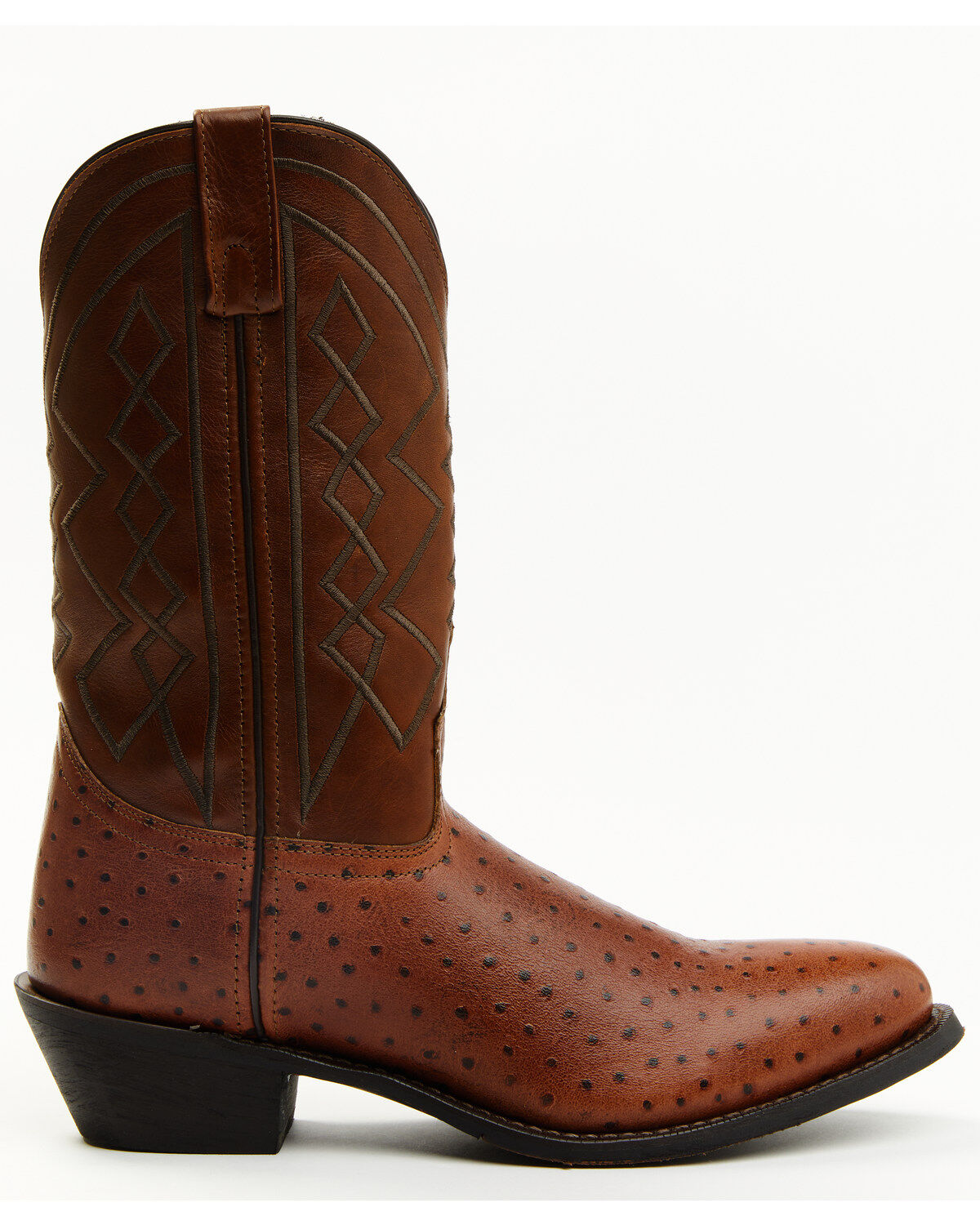 Image #2 - Laredo Men's Ostrich Print Performance Western Boots - Round Toe, Tan, hi-res