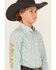 Image #2 - Ariat Boys' Team Logo Geo Print Long Sleeve Button-Down Western Shirt, Aqua, hi-res