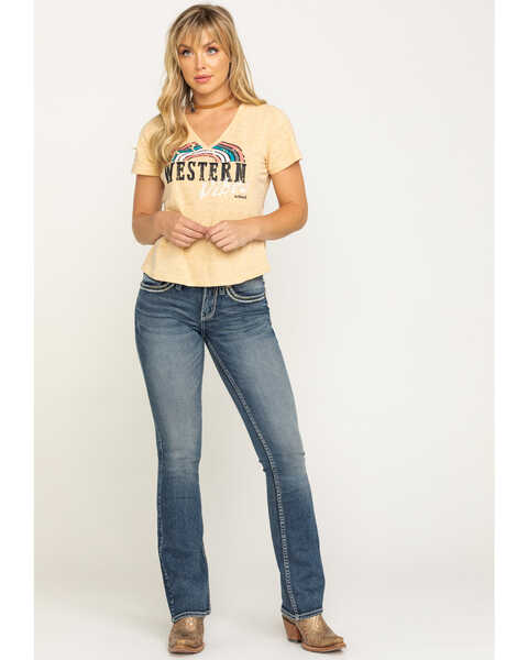 Image #1 - Shyanne Women's Medium Basic Bootcut Stretch Jeans, Blue, hi-res
