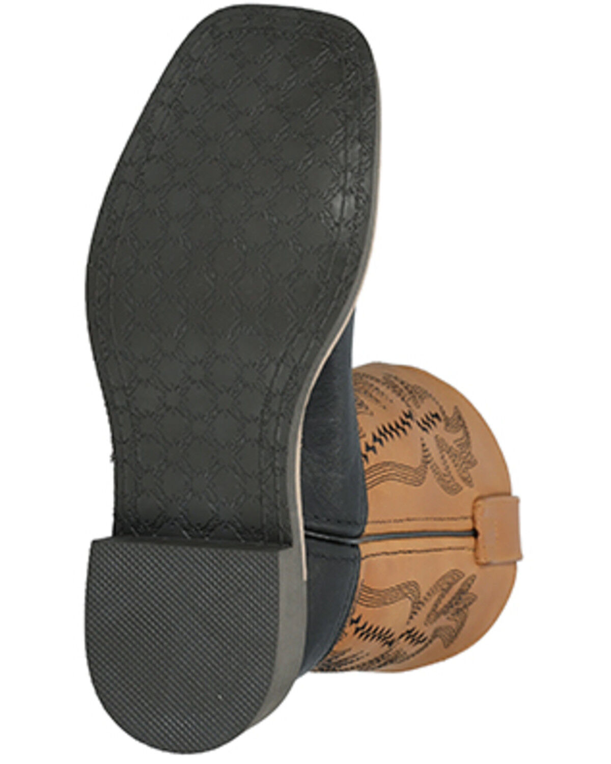 Image #7 - Smoky Mountain Little Boys' Garrett Western Boots - Broad Square Toe, Black/tan, hi-res