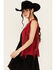 Image #3 - Scully Women's Fringe Suede Vest, Red, hi-res